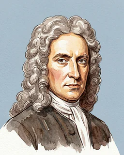 Isaac Newton, AI illustration