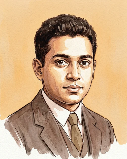 Srinivasa Ramanujan, AI illustration